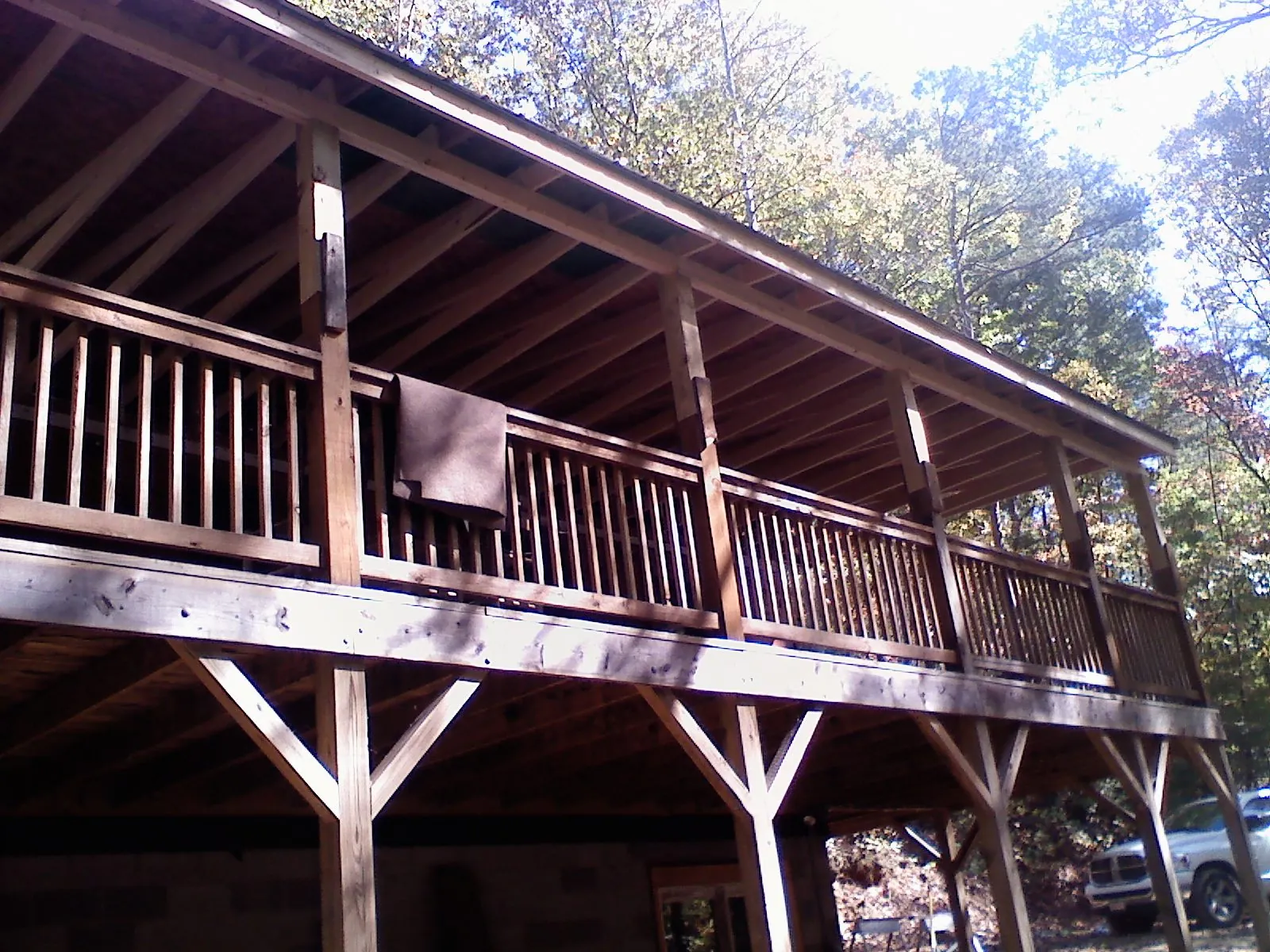 Timber framing under a new elevated porch and deck — Roof Leak Repair in Bogart by Roofing Brothers
